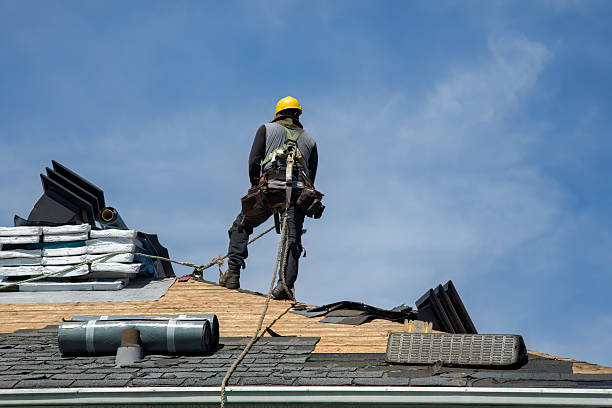Professional Gutter Installation technician working in Titusville, FL